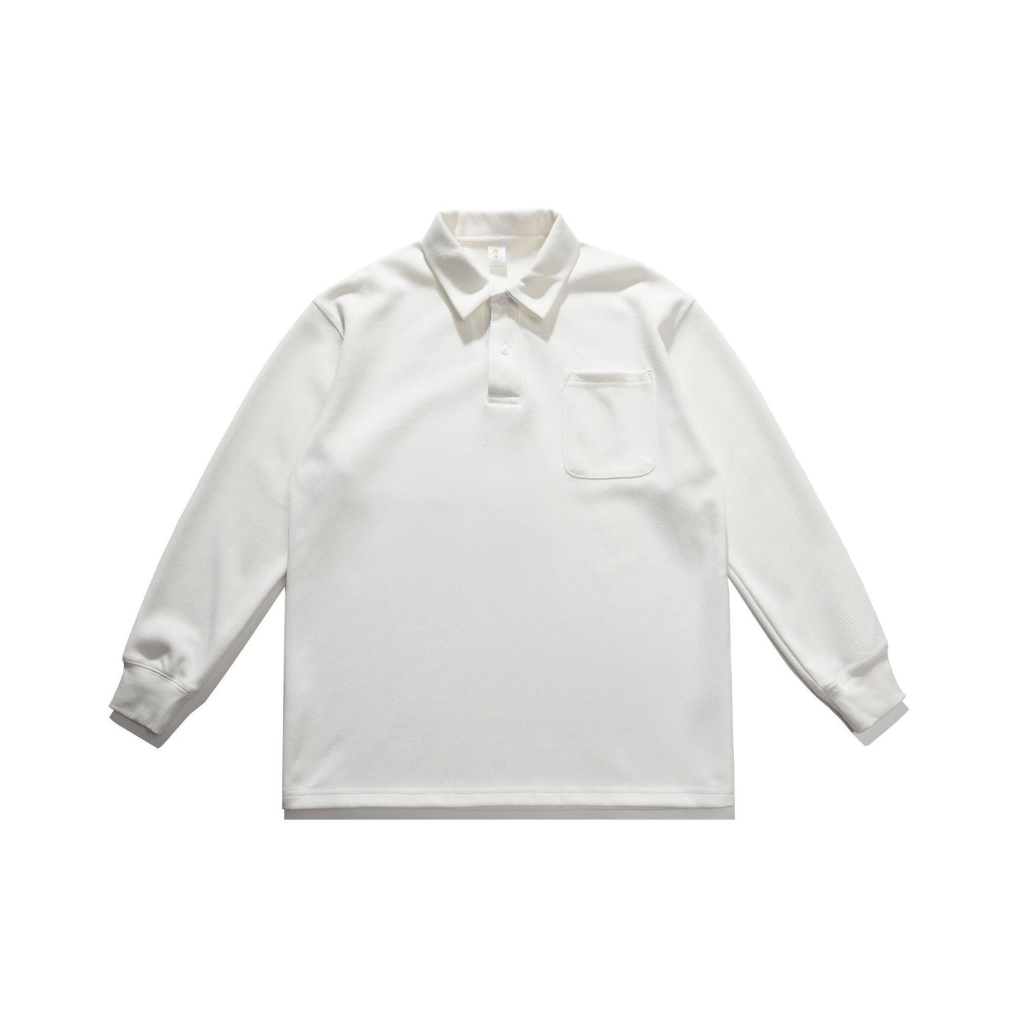 New Autumn Drop Shoulder Polo Shirt Long Sleeve American Trendy Loose Lapels Pocket T-shirt